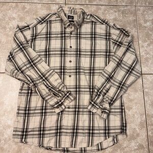 Dockers Men's Casual Plaid Shirt - Black and White